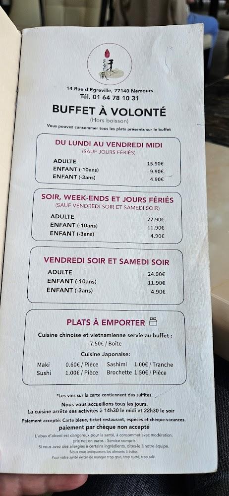 Wafu Restaurant Chinois - Menu Image 1